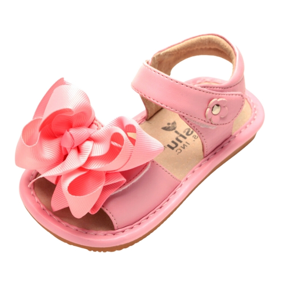 mooshu TRAINERS Baby Girl Pink Bow Sandals